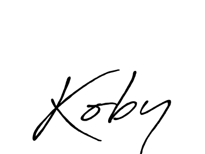 Make a beautiful signature design for name Koby. With this signature (Antro_Vectra_Bolder) style, you can create a handwritten signature for free. Koby signature style 7 images and pictures png