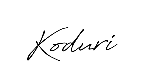 Make a beautiful signature design for name Koduri. With this signature (Antro_Vectra_Bolder) style, you can create a handwritten signature for free. Koduri signature style 7 images and pictures png