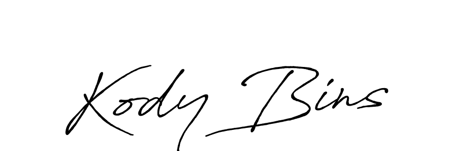 Make a beautiful signature design for name Kody Bins. With this signature (Antro_Vectra_Bolder) style, you can create a handwritten signature for free. Kody Bins signature style 7 images and pictures png