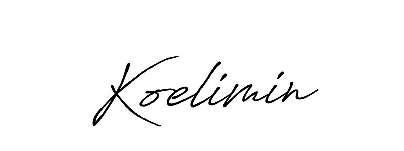 Use a signature maker to create a handwritten signature online. With this signature software, you can design (Antro_Vectra_Bolder) your own signature for name Koelimin. Koelimin signature style 7 images and pictures png