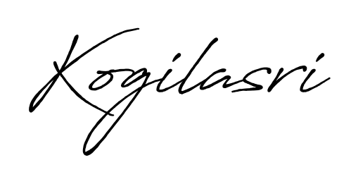 Express your personality with a custom Kogilasri signature crafted with Antro_Vectra_Bolder typography. Free transparent PNG download available. Kogilasri signature style 7 images and pictures png