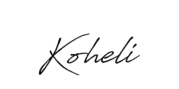 Design your own signature with our free online signature maker. With this signature software, you can create a handwritten (Antro_Vectra_Bolder) signature for name Koheli. Koheli signature style 7 images and pictures png