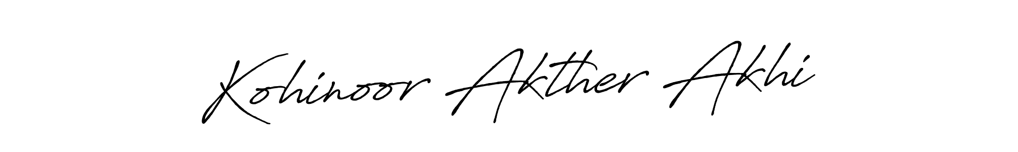 Make a beautiful signature design for name Kohinoor Akther Akhi. With this signature (Antro_Vectra_Bolder) style, you can create a handwritten signature for free. Kohinoor Akther Akhi signature style 7 images and pictures png