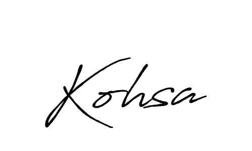 if you are searching for the best signature style for your name Kohsa. so please give up your signature search. here we have designed multiple signature styles  using Antro_Vectra_Bolder. Kohsa signature style 7 images and pictures png