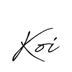 You should practise on your own different ways (Antro_Vectra_Bolder) to write your name (Koi) in signature. don't let someone else do it for you. Koi signature style 7 images and pictures png