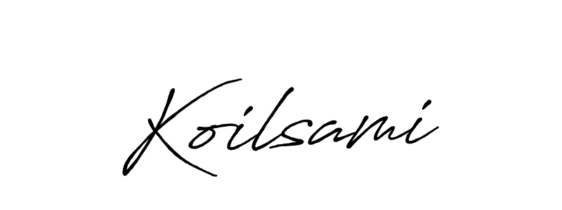 if you are searching for the best signature style for your name Koilsami. so please give up your signature search. here we have designed multiple signature styles  using Antro_Vectra_Bolder. Koilsami signature style 7 images and pictures png