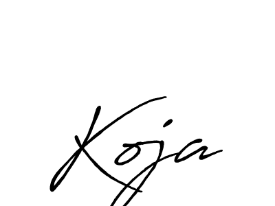 Koja stylish signature style. Best Handwritten Sign (Antro_Vectra_Bolder) for my name. Handwritten Signature Collection Ideas for my name Koja. Koja signature style 7 images and pictures png