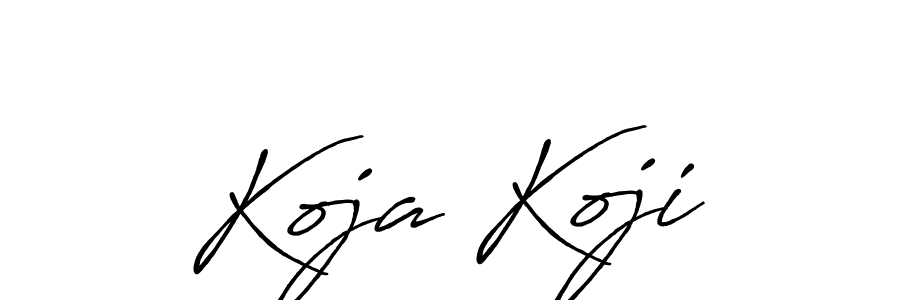 How to make Koja Koji name signature. Use Antro_Vectra_Bolder style for creating short signs online. This is the latest handwritten sign. Koja Koji signature style 7 images and pictures png