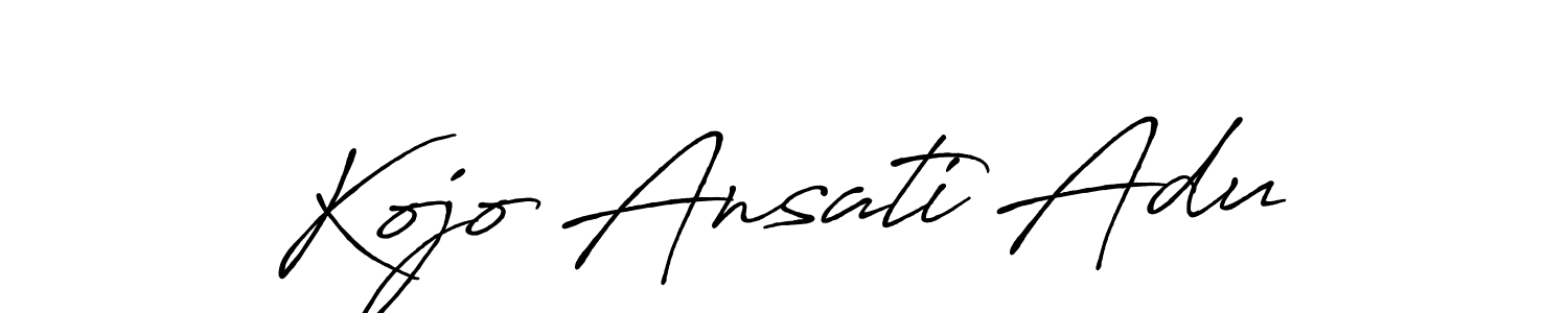 Make a beautiful signature design for name Kojo Ansati Adu. With this signature (Antro_Vectra_Bolder) style, you can create a handwritten signature for free. Kojo Ansati Adu signature style 7 images and pictures png