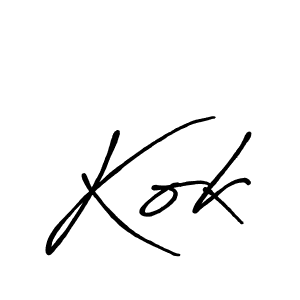 How to make Kok signature? Antro_Vectra_Bolder is a professional autograph style. Create handwritten signature for Kok name. Kok signature style 7 images and pictures png