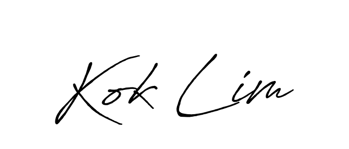 How to make Kok Lim name signature. Use Antro_Vectra_Bolder style for creating short signs online. This is the latest handwritten sign. Kok Lim signature style 7 images and pictures png