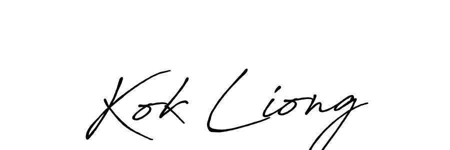 Create a beautiful signature design for name Kok Liong. With this signature (Antro_Vectra_Bolder) fonts, you can make a handwritten signature for free. Kok Liong signature style 7 images and pictures png