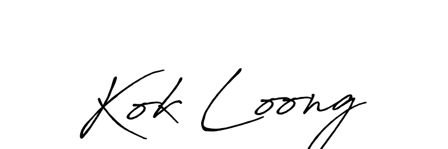 Also we have Kok Loong name is the best signature style. Create professional handwritten signature collection using Antro_Vectra_Bolder autograph style. Kok Loong signature style 7 images and pictures png