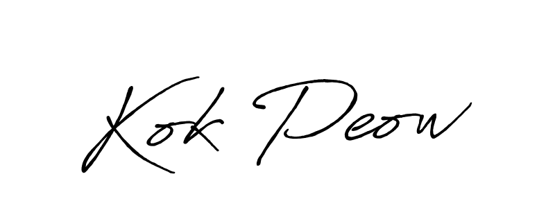 The best way (Antro_Vectra_Bolder) to make a short signature is to pick only two or three words in your name. The name Kok Peow include a total of six letters. For converting this name. Kok Peow signature style 7 images and pictures png