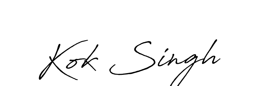 Also we have Kok Singh name is the best signature style. Create professional handwritten signature collection using Antro_Vectra_Bolder autograph style. Kok Singh signature style 7 images and pictures png