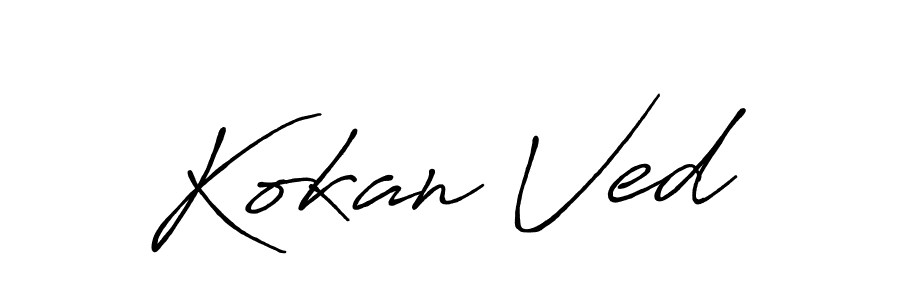 Also we have Kokan Ved name is the best signature style. Create professional handwritten signature collection using Antro_Vectra_Bolder autograph style. Kokan Ved signature style 7 images and pictures png