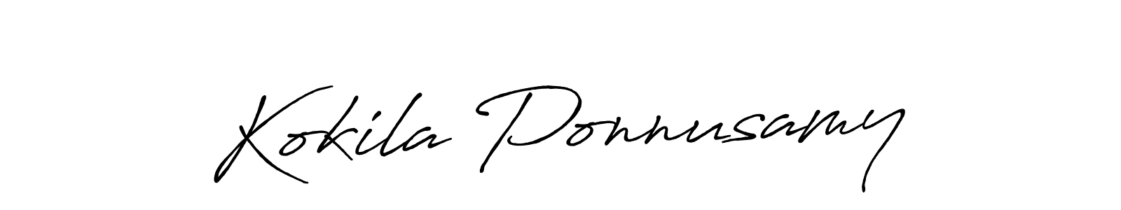This is the best signature style for the Kokila Ponnusamy name. Also you like these signature font (Antro_Vectra_Bolder). Mix name signature. Kokila Ponnusamy signature style 7 images and pictures png