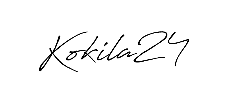 How to make Kokila24 name signature. Use Antro_Vectra_Bolder style for creating short signs online. This is the latest handwritten sign. Kokila24 signature style 7 images and pictures png