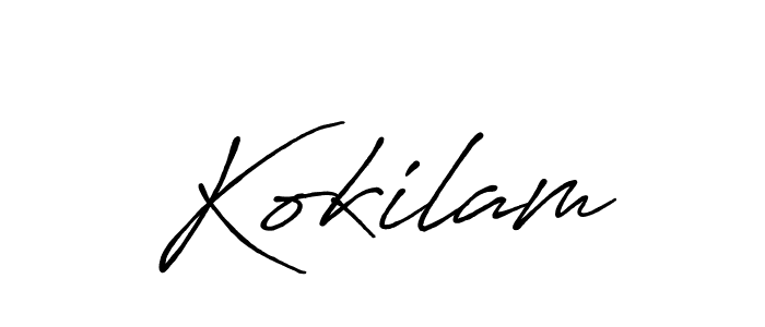 Use a signature maker to create a handwritten signature online. With this signature software, you can design (Antro_Vectra_Bolder) your own signature for name Kokilam. Kokilam signature style 7 images and pictures png
