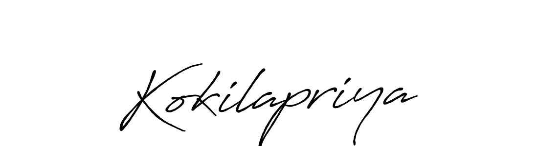 Create a beautiful signature design for name Kokilapriya. With this signature (Antro_Vectra_Bolder) fonts, you can make a handwritten signature for free. Kokilapriya signature style 7 images and pictures png