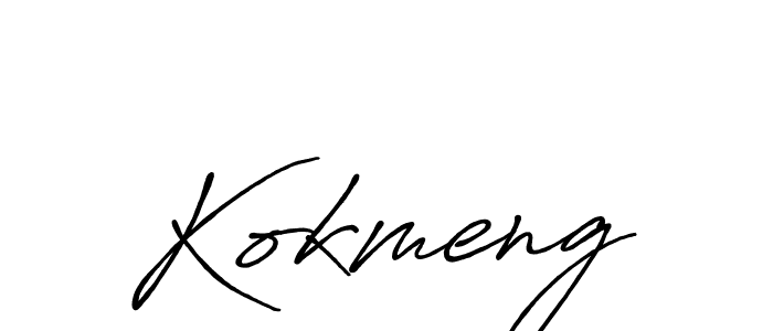 Also we have Kokmeng name is the best signature style. Create professional handwritten signature collection using Antro_Vectra_Bolder autograph style. Kokmeng signature style 7 images and pictures png