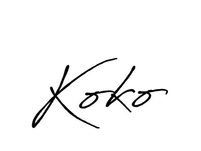 You should practise on your own different ways (Antro_Vectra_Bolder) to write your name (Koko) in signature. don't let someone else do it for you. Koko signature style 7 images and pictures png