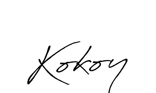 You should practise on your own different ways (Antro_Vectra_Bolder) to write your name (Kokoy) in signature. don't let someone else do it for you. Kokoy signature style 7 images and pictures png