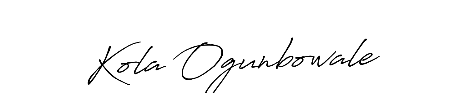 How to make Kola Ogunbowale signature? Antro_Vectra_Bolder is a professional autograph style. Create handwritten signature for Kola Ogunbowale name. Kola Ogunbowale signature style 7 images and pictures png