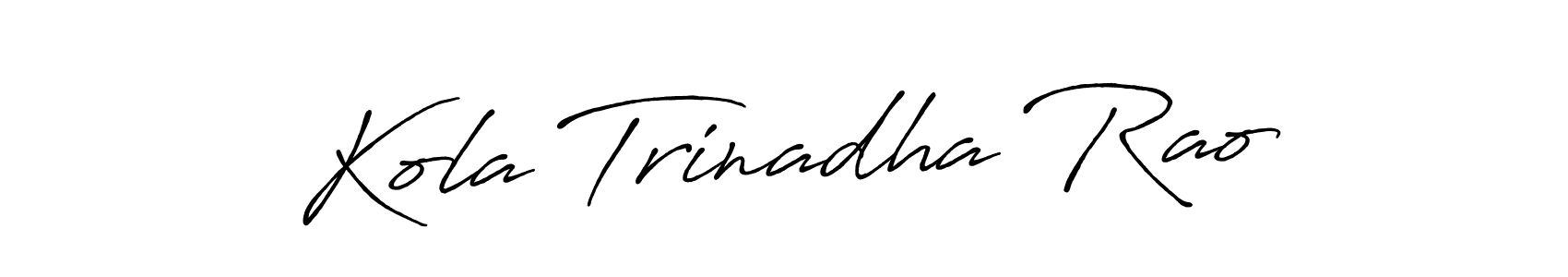 This is the best signature style for the Kola Trinadha Rao name. Also you like these signature font (Antro_Vectra_Bolder). Mix name signature. Kola Trinadha Rao signature style 7 images and pictures png