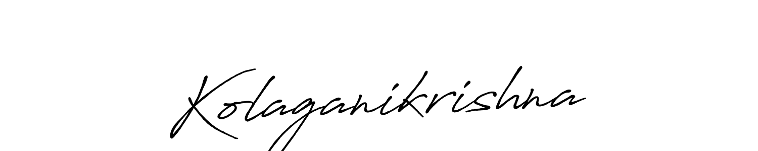 How to make Kolaganikrishna signature? Antro_Vectra_Bolder is a professional autograph style. Create handwritten signature for Kolaganikrishna name. Kolaganikrishna signature style 7 images and pictures png