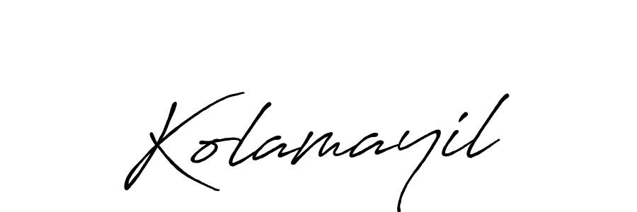 Make a beautiful signature design for name Kolamayil. With this signature (Antro_Vectra_Bolder) style, you can create a handwritten signature for free. Kolamayil signature style 7 images and pictures png