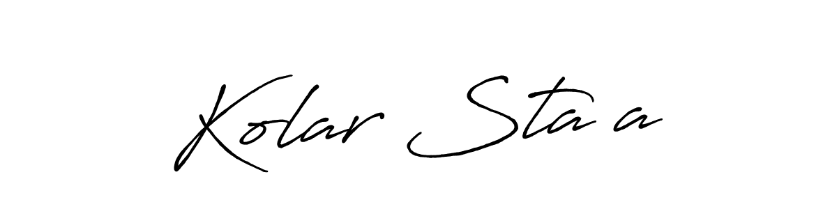 It looks lik you need a new signature style for name Kolar Staša. Design unique handwritten (Antro_Vectra_Bolder) signature with our free signature maker in just a few clicks. Kolar Staša signature style 7 images and pictures png