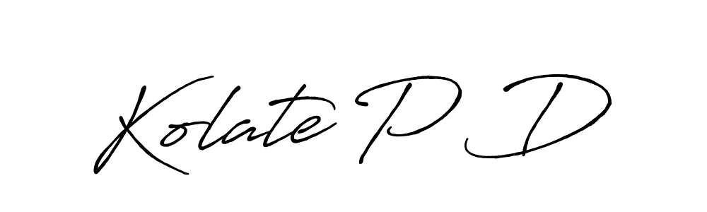 Kolate P D stylish signature style. Best Handwritten Sign (Antro_Vectra_Bolder) for my name. Handwritten Signature Collection Ideas for my name Kolate P D. Kolate P D signature style 7 images and pictures png