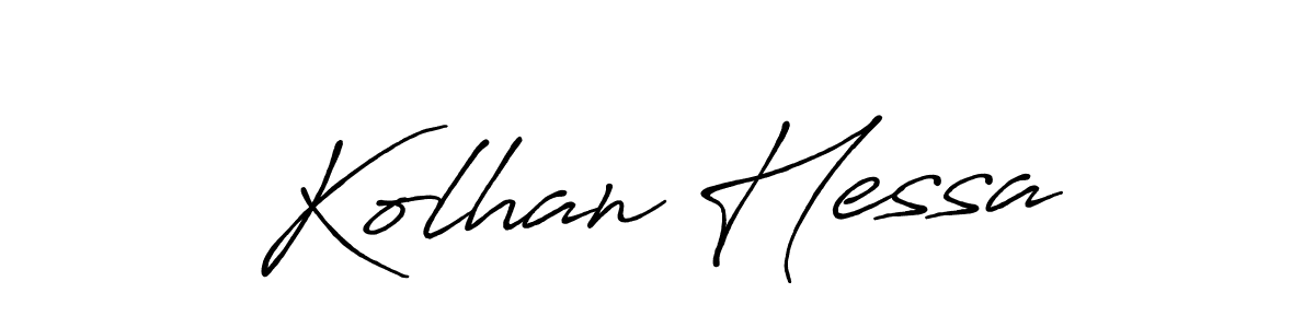 It looks lik you need a new signature style for name Kolhan Hessa. Design unique handwritten (Antro_Vectra_Bolder) signature with our free signature maker in just a few clicks. Kolhan Hessa signature style 7 images and pictures png