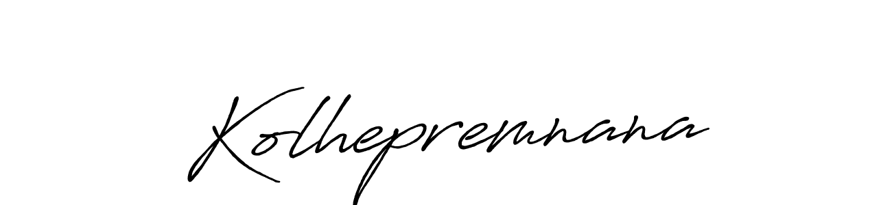 Make a beautiful signature design for name Kolhepremnana. With this signature (Antro_Vectra_Bolder) style, you can create a handwritten signature for free. Kolhepremnana signature style 7 images and pictures png