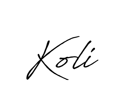 Design your own signature with our free online signature maker. With this signature software, you can create a handwritten (Antro_Vectra_Bolder) signature for name Koli. Koli signature style 7 images and pictures png