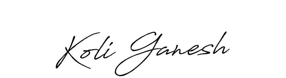 Also we have Koli Ganesh name is the best signature style. Create professional handwritten signature collection using Antro_Vectra_Bolder autograph style. Koli Ganesh signature style 7 images and pictures png