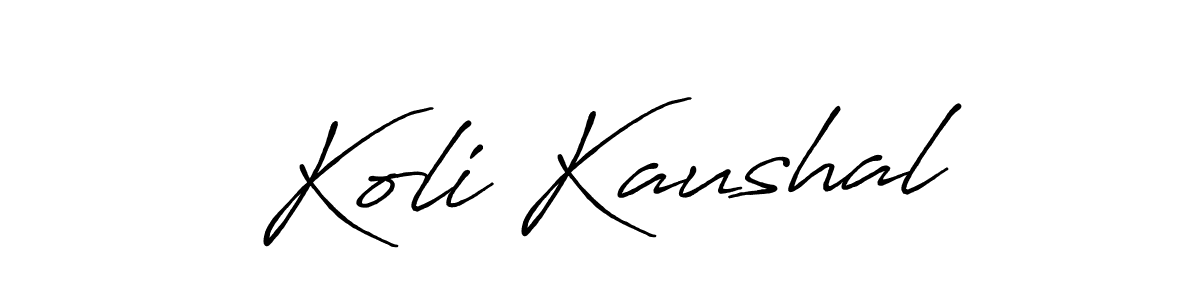 Create a beautiful signature design for name Koli Kaushal. With this signature (Antro_Vectra_Bolder) fonts, you can make a handwritten signature for free. Koli Kaushal signature style 7 images and pictures png