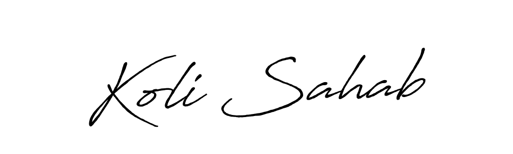 Design your own signature with our free online signature maker. With this signature software, you can create a handwritten (Antro_Vectra_Bolder) signature for name Koli Sahab. Koli Sahab signature style 7 images and pictures png