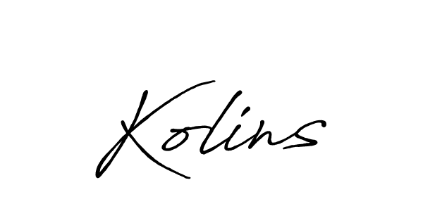 Similarly Antro_Vectra_Bolder is the best handwritten signature design. Signature creator online .You can use it as an online autograph creator for name Kolins. Kolins signature style 7 images and pictures png