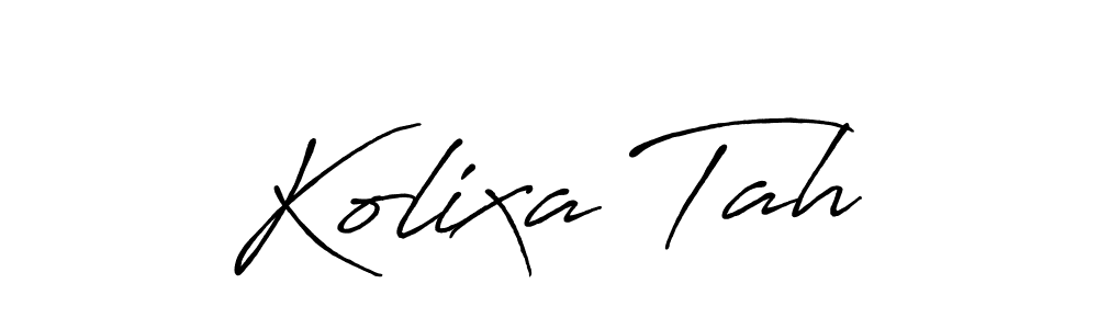 Also You can easily find your signature by using the search form. We will create Kolixa Tah name handwritten signature images for you free of cost using Antro_Vectra_Bolder sign style. Kolixa Tah signature style 7 images and pictures png