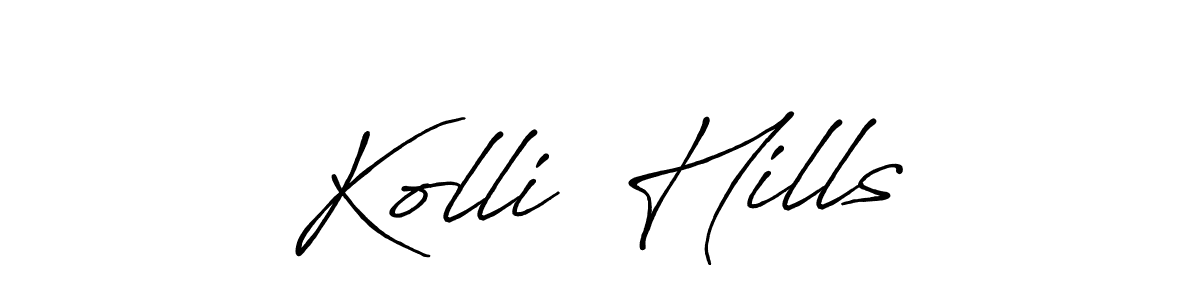 Make a short Kolli  Hills signature style. Manage your documents anywhere anytime using Antro_Vectra_Bolder. Create and add eSignatures, submit forms, share and send files easily. Kolli  Hills signature style 7 images and pictures png