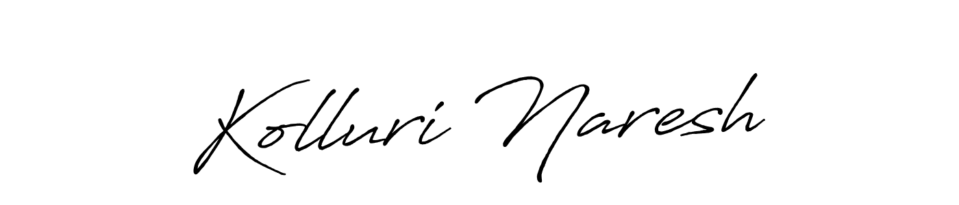 How to make Kolluri Naresh signature? Antro_Vectra_Bolder is a professional autograph style. Create handwritten signature for Kolluri Naresh name. Kolluri Naresh signature style 7 images and pictures png