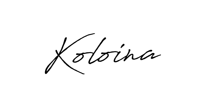 Use a signature maker to create a handwritten signature online. With this signature software, you can design (Antro_Vectra_Bolder) your own signature for name Koloina. Koloina signature style 7 images and pictures png