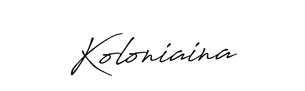 Make a beautiful signature design for name Koloniaina. With this signature (Antro_Vectra_Bolder) style, you can create a handwritten signature for free. Koloniaina signature style 7 images and pictures png