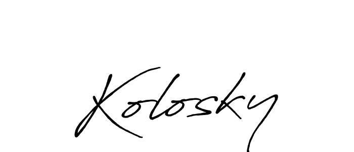 How to make Kolosky name signature. Use Antro_Vectra_Bolder style for creating short signs online. This is the latest handwritten sign. Kolosky signature style 7 images and pictures png
