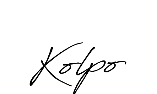 How to make Kolpo signature? Antro_Vectra_Bolder is a professional autograph style. Create handwritten signature for Kolpo name. Kolpo signature style 7 images and pictures png