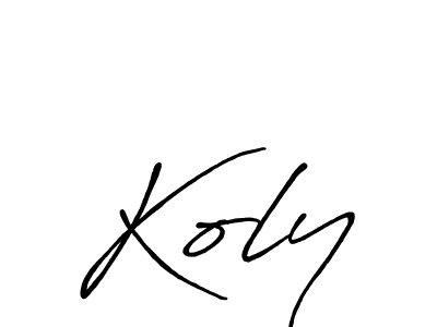 How to make Koly signature? Antro_Vectra_Bolder is a professional autograph style. Create handwritten signature for Koly name. Koly signature style 7 images and pictures png