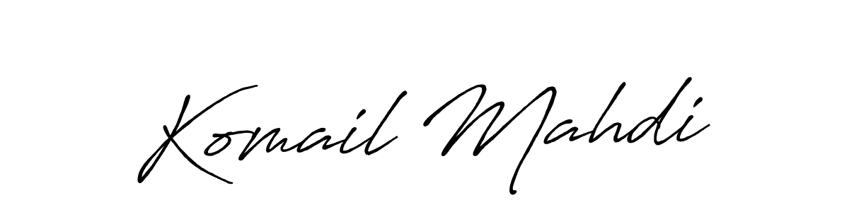 Make a beautiful signature design for name Komail Mahdi. With this signature (Antro_Vectra_Bolder) style, you can create a handwritten signature for free. Komail Mahdi signature style 7 images and pictures png