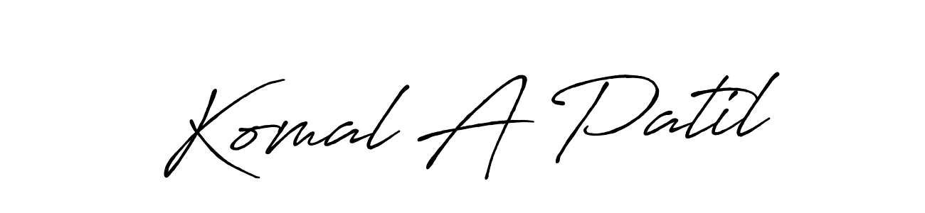 Komal A Patil stylish signature style. Best Handwritten Sign (Antro_Vectra_Bolder) for my name. Handwritten Signature Collection Ideas for my name Komal A Patil. Komal A Patil signature style 7 images and pictures png